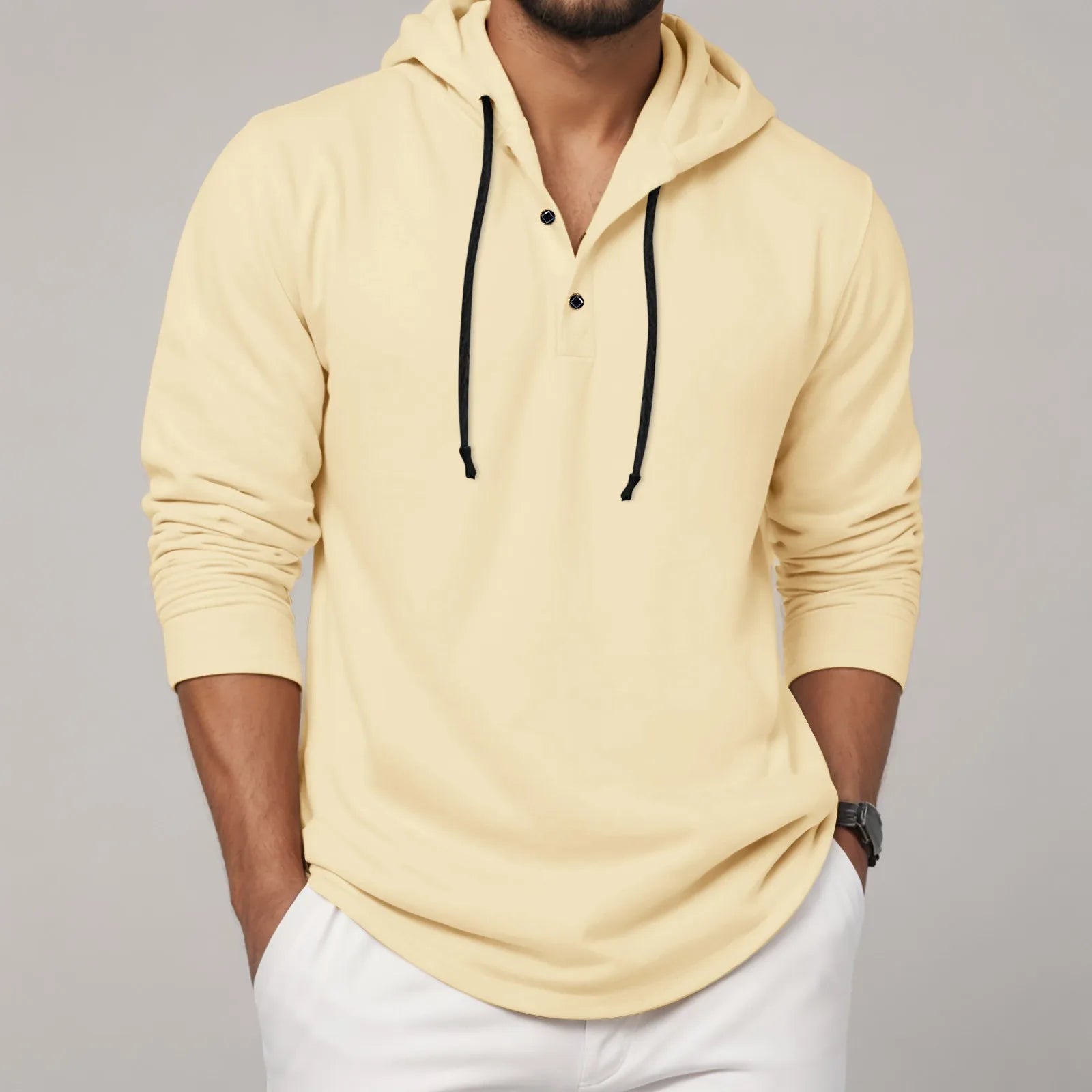 Men'S Hoodie Long Sleeve Button Shirt Casual Beach Yoga Sweatshirt Oversized Hoodie Sweatshirts Casual Shirts For Male Loose