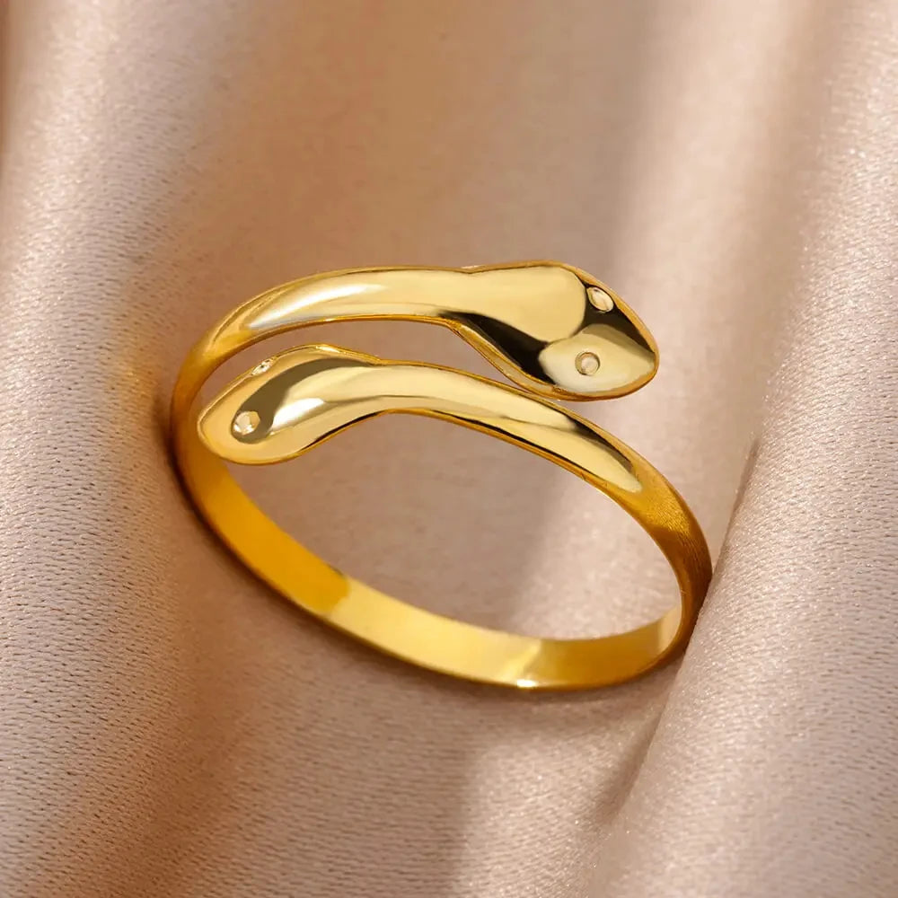 Stainless Steel Rings for Women Gold Color Hollow Out Wide Open Finger Ring 2023 Trend Luxury Aesthetic Jewelry anillos mujer
